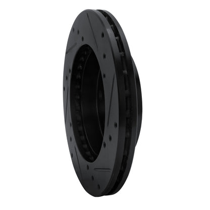 R1 Concepts R1 85-89 Nissan STANZA Front Left Drilled & Slotted Black Brake Rotor