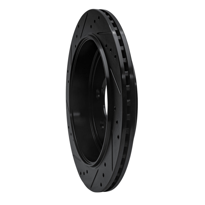 R1 Concepts R1 07-17 Ford Expedition Rear Right Drilled & Slotted Black Brake Rotor