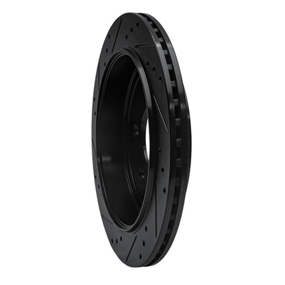 R1 Concepts R1 07-17 Ford Expedition Rear Right Drilled & Slotted Black Brake Rotor