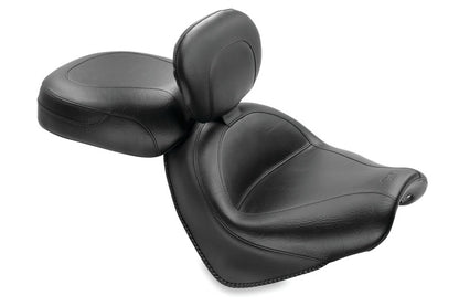 Mustang Motorcycle Mustang 04-09 Honda VTX1300C Wide Touring 2PC Seat w/Driver Backrest - Black