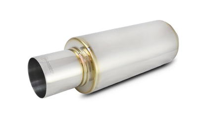Vibrant TPV Turbo Round Muffler (17in Long) with 4in Round Tip Straight Cut - 3in inlet I.D.