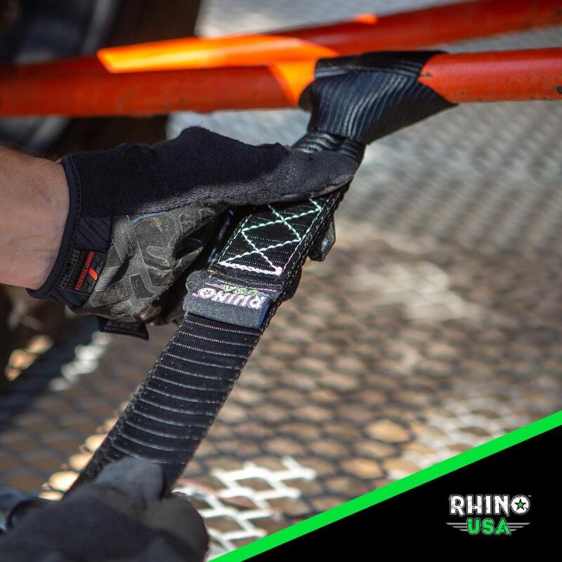Rhino USA Heavy Duty Ratchet Tie-Downs 2-Pack (Green) 1.6In X 8Ft