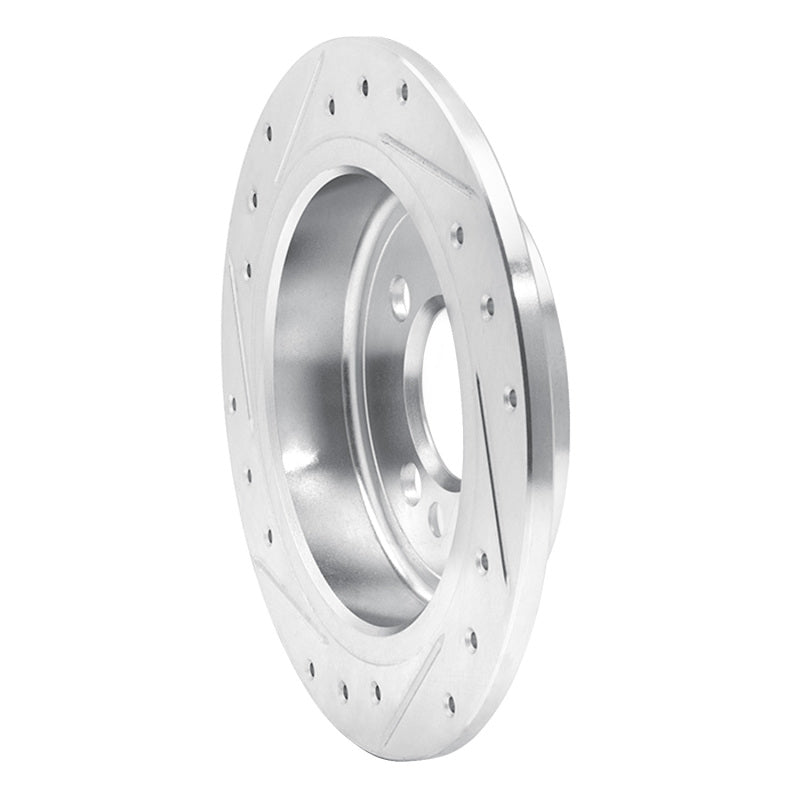 R1 Concepts R1 02-15 Mini Cooper Clubman Rear Right Drilled & Slotted Silver Brake Rotor