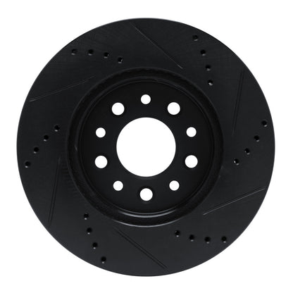 R1 Concepts R1 04-07 Ford Freestar Front Left Drilled & Slotted Black Brake Rotor