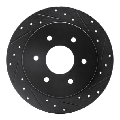 R1 Concepts R1 04-15 Infiniti QX56 Rear Right Drilled & Slotted Black Brake Rotor