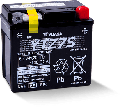 Yuasa Battery Yuasa YTZ7S Maintenance Free AGM 12-Volt Battery