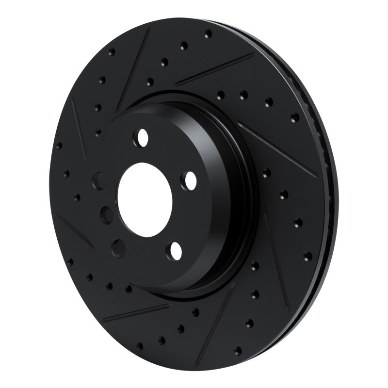 R1 Concepts R1 18-25 BMW 430I xDrive Gran Coupe Front Left Drilled & Slotted Black Brake Rotor
