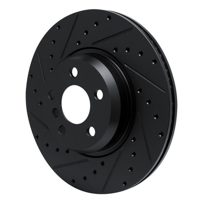 R1 Concepts R1 18-25 BMW 430I xDrive Gran Coupe Front Left Drilled & Slotted Black Brake Rotor