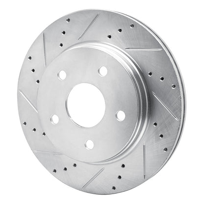 R1 Concepts R1 08-12 Jeep J8 Front Left Drilled & Slotted Silver Brake Rotor