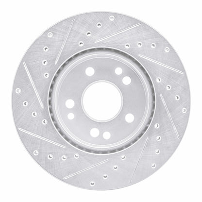 R1 Concepts R1 90-95 Mercedes-Benz 300CE Front Right Drilled & Slotted Silver Brake Rotor