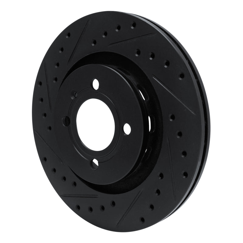 R1 Concepts R1 90-93 Volkswagen CORRADO Front Left Drilled & Slotted Black Brake Rotor