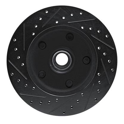 R1 Concepts R1 94-01 Ford E-150 Econoline Front Right Drilled & Slotted Black Brake Rotor