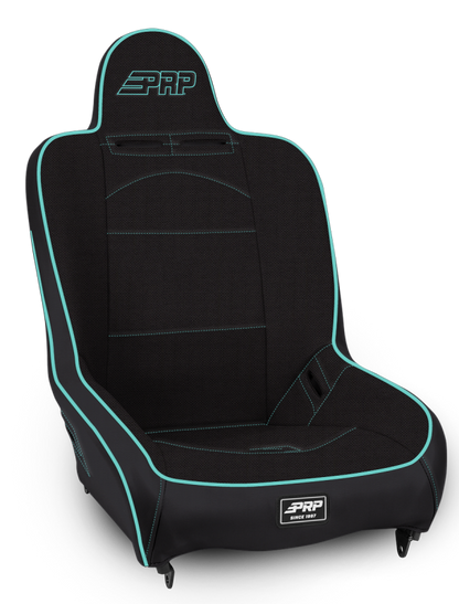 PRP Seats PRP Premier High Back Suspension Seat- Black/Teal Tweed
