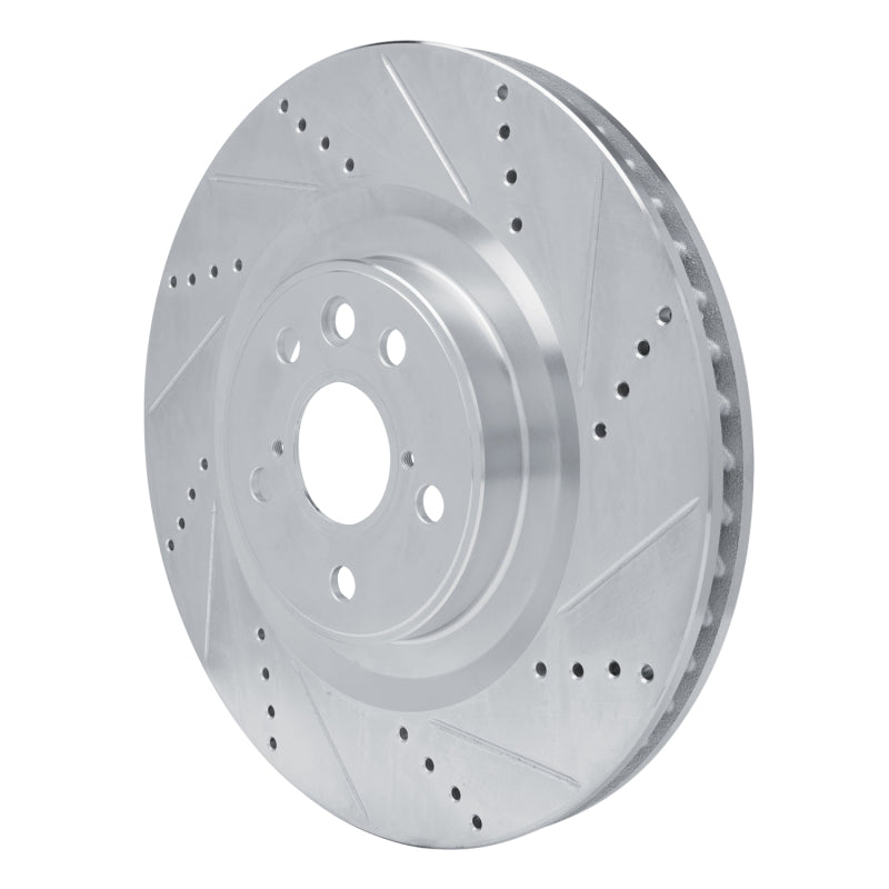 R1 Concepts R1 13-25 Lexus IS500 Right Front Drilled & Slotted Silver Brake Rotor