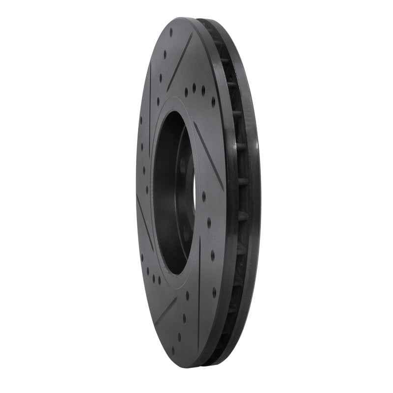 R1 Concepts R1 96-98 Volkswagen Jetta Sedan Front Right Drilled & Slotted Black Brake Rotor