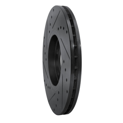 R1 Concepts R1 96-98 Volkswagen Jetta Sedan Front Right Drilled & Slotted Black Brake Rotor