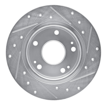 R1 Concepts R1 16-25 Honda Civic Hatchback Rear Left Drilled & Slotted Silver Brake Rotor