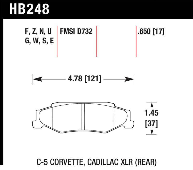 Hawk Performance Hawk 97-06 Corvette (incl C5 Z06) HP+ Street Rear Brake Pads