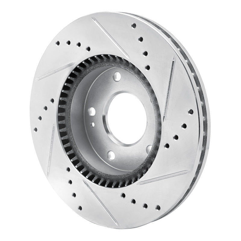 R1 Concepts R1 03-13 Hyundai Sonata Front Left Drilled & Slotted Silver Brake Rotor