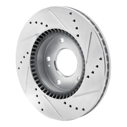 R1 Concepts R1 03-13 Hyundai Sonata Front Left Drilled & Slotted Silver Brake Rotor