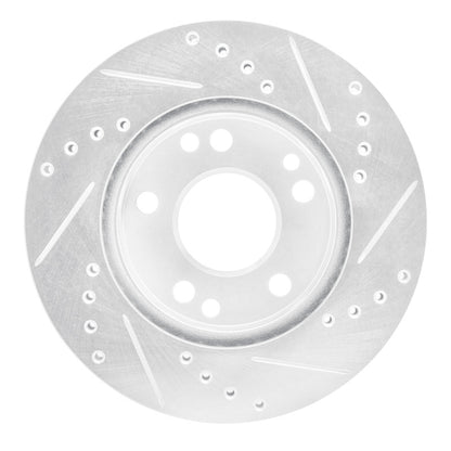 R1 Concepts R1 87-93 Mercedes-Benz 190D Front Left Drilled & Slotted Silver Brake Rotor