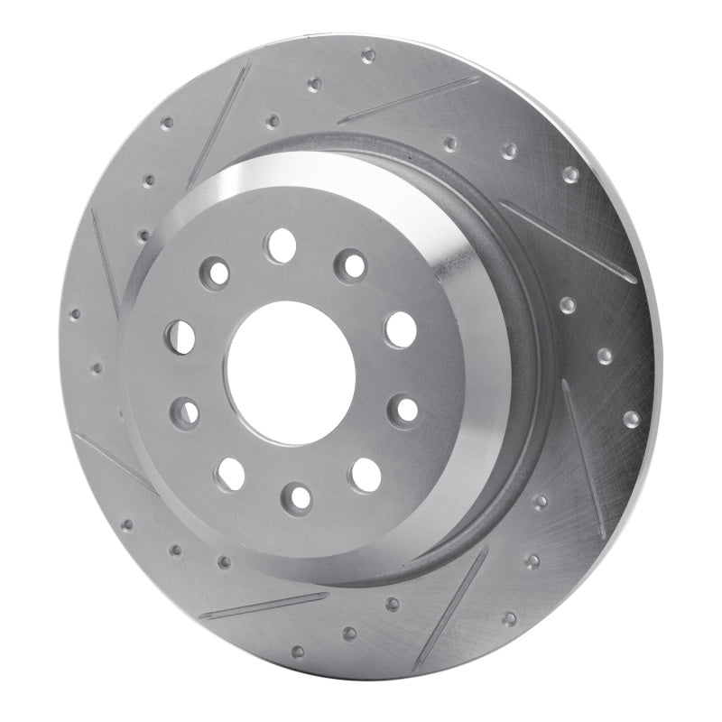 R1 Concepts R1 18-25 Jeep Wrangler Rear Left Drilled & Slotted Silver Brake Rotor