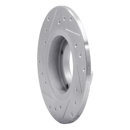 R1 Concepts R1 85-91 Subaru GL Rear Right Drilled & Slotted Silver Brake Rotor