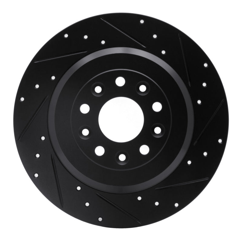 R1 Concepts R1 05-19 Ford Freestyle Rear Right Drilled & Slotted Black Brake Rotor