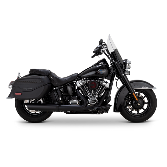 Vance and Hines Vance & Hines 2025+ HD Softail Twin Slash 4in Round Black Slip-On Exhaust