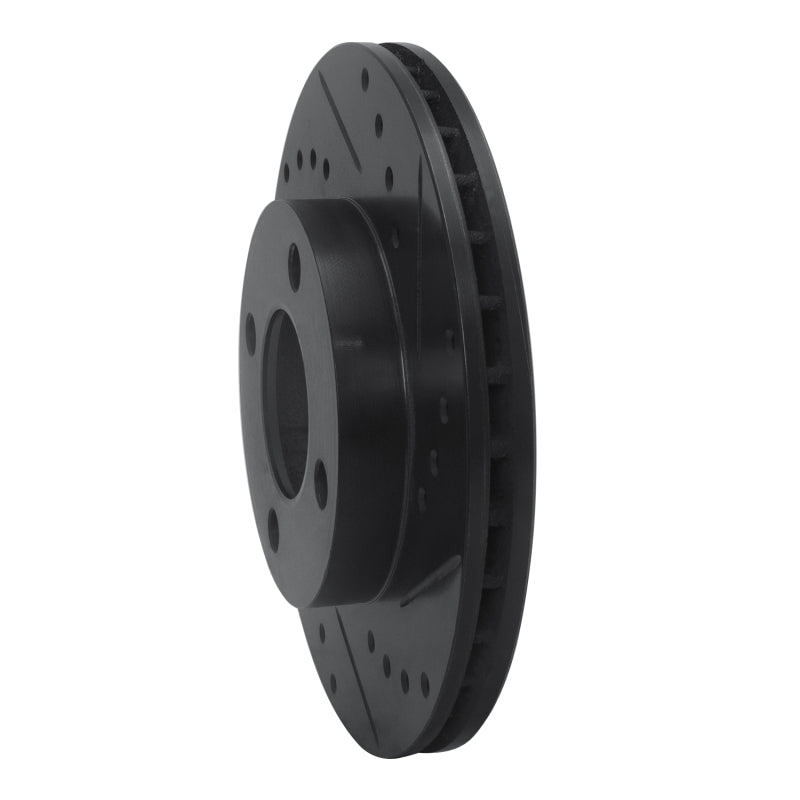 R1 Concepts R1 78-92 Audi 80 Front Right Drilled & Slotted Black Brake Rotor