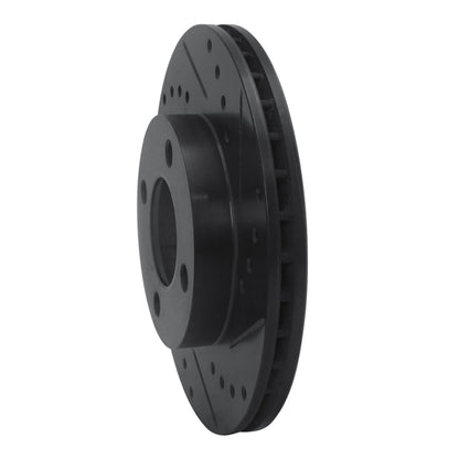 R1 Concepts R1 78-92 Audi 80 Front Right Drilled & Slotted Black Brake Rotor