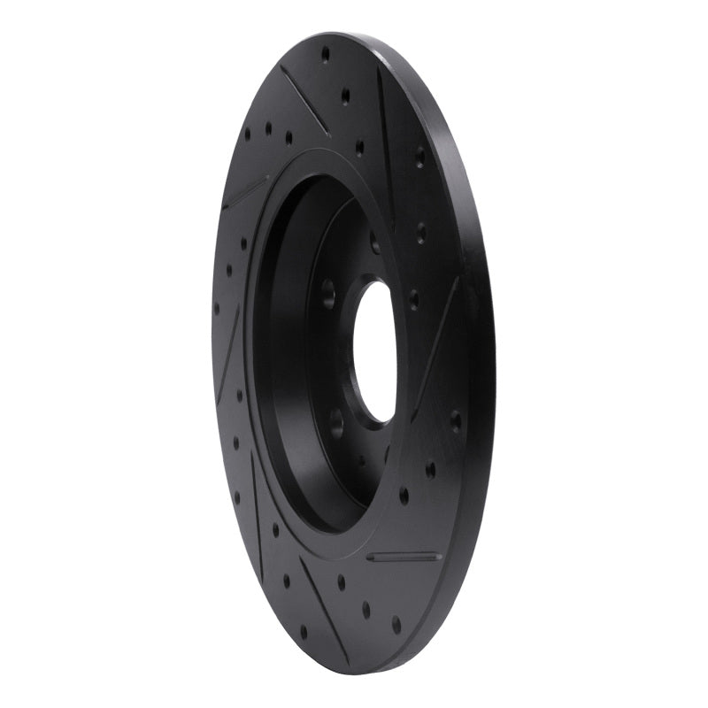 R1 Concepts R1 09-25 Audi A4 Left Drilled & Slotted Black Brake Rotor