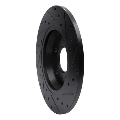 R1 Concepts R1 09-25 Audi A4 Left Drilled & Slotted Black Brake Rotor