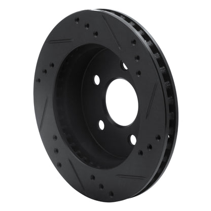 R1 Concepts R1 90-92 Ford Taurus SHO Rear Left Drilled & Slotted Black Brake Rotor