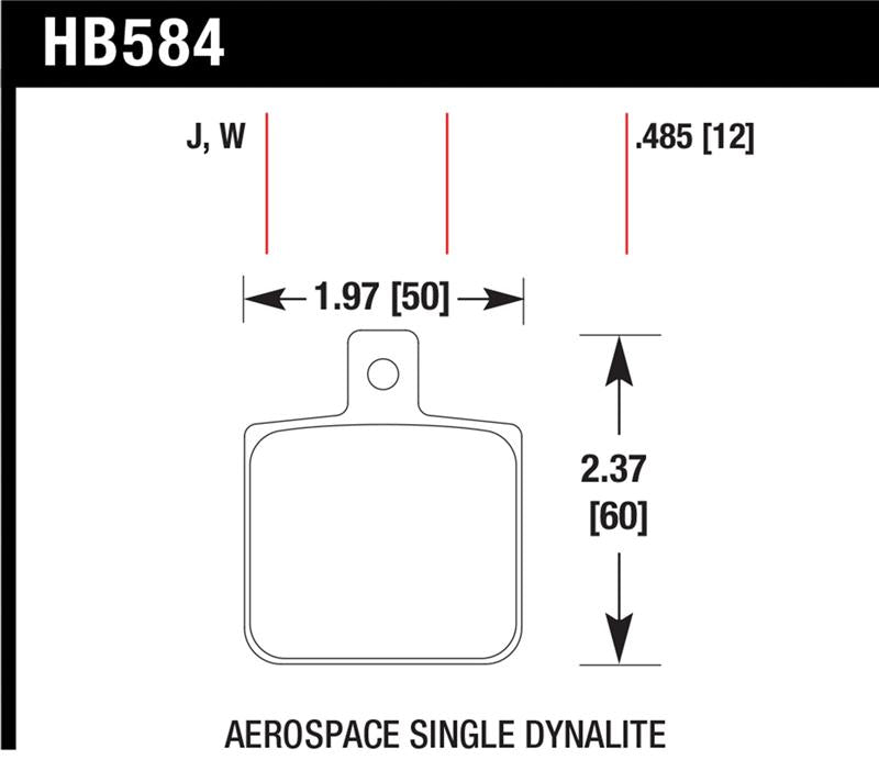 Hawk Performance Hawk Aerospace Single Dynalite 12mm Thickness DTC-30 Race Brake Pads