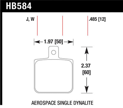 Hawk Performance Hawk Aerospace Single Dynalite 12mm Thickness DTC-30 Race Brake Pads