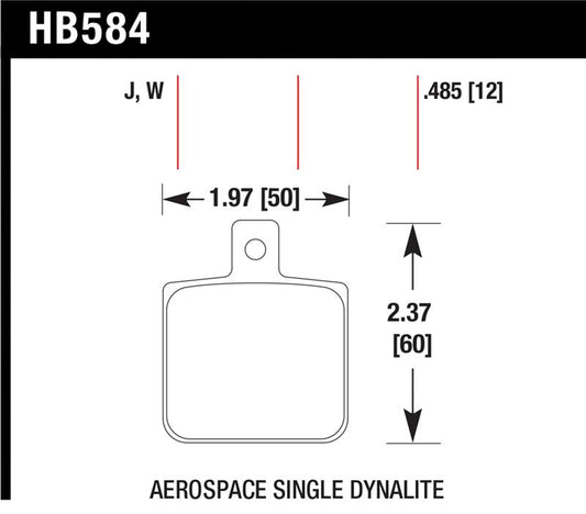Hawk Performance Hawk Aerospace Single Dynalite 12mm Thickness DTC-30 Race Brake Pads