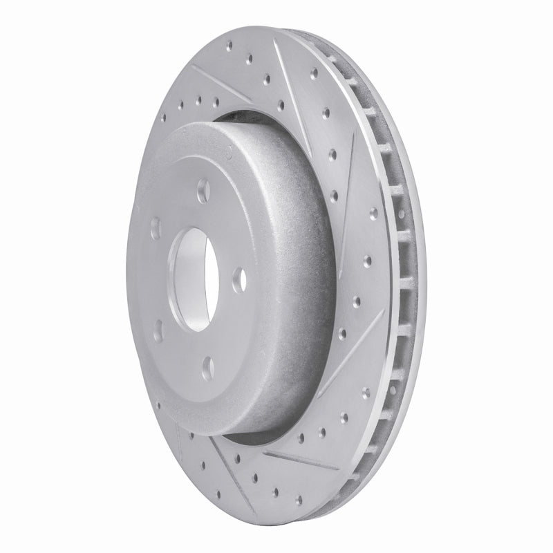 R1 Concepts R1 06-10 Jeep Grand Cherokee Rear Right Drilled & Slotted Silver Brake Rotor