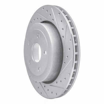 R1 Concepts R1 06-10 Jeep Grand Cherokee Rear Right Drilled & Slotted Silver Brake Rotor