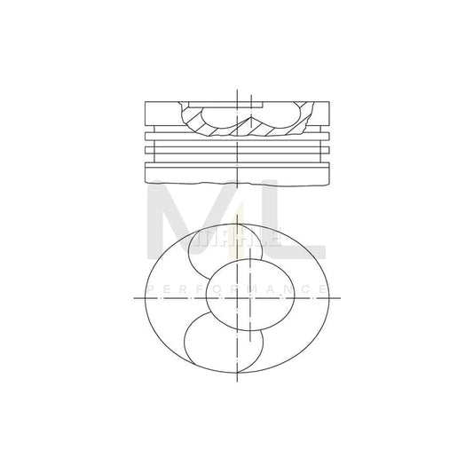 MAHLE ORIGINAL 028 PI 00112 000 Piston 79,51 mm, with piston ring carrier, without cooling duct | ML Performance Car Parts