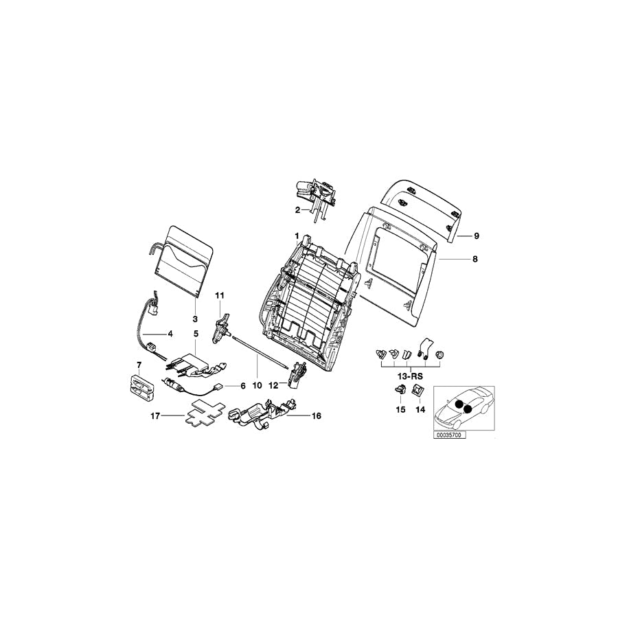 Genuine BMW 52108175056 E39 E53 E83 Flex.Shaft Vertical Seat Adjuster Left (Inc. 528i) | ML Performance UK Car Parts