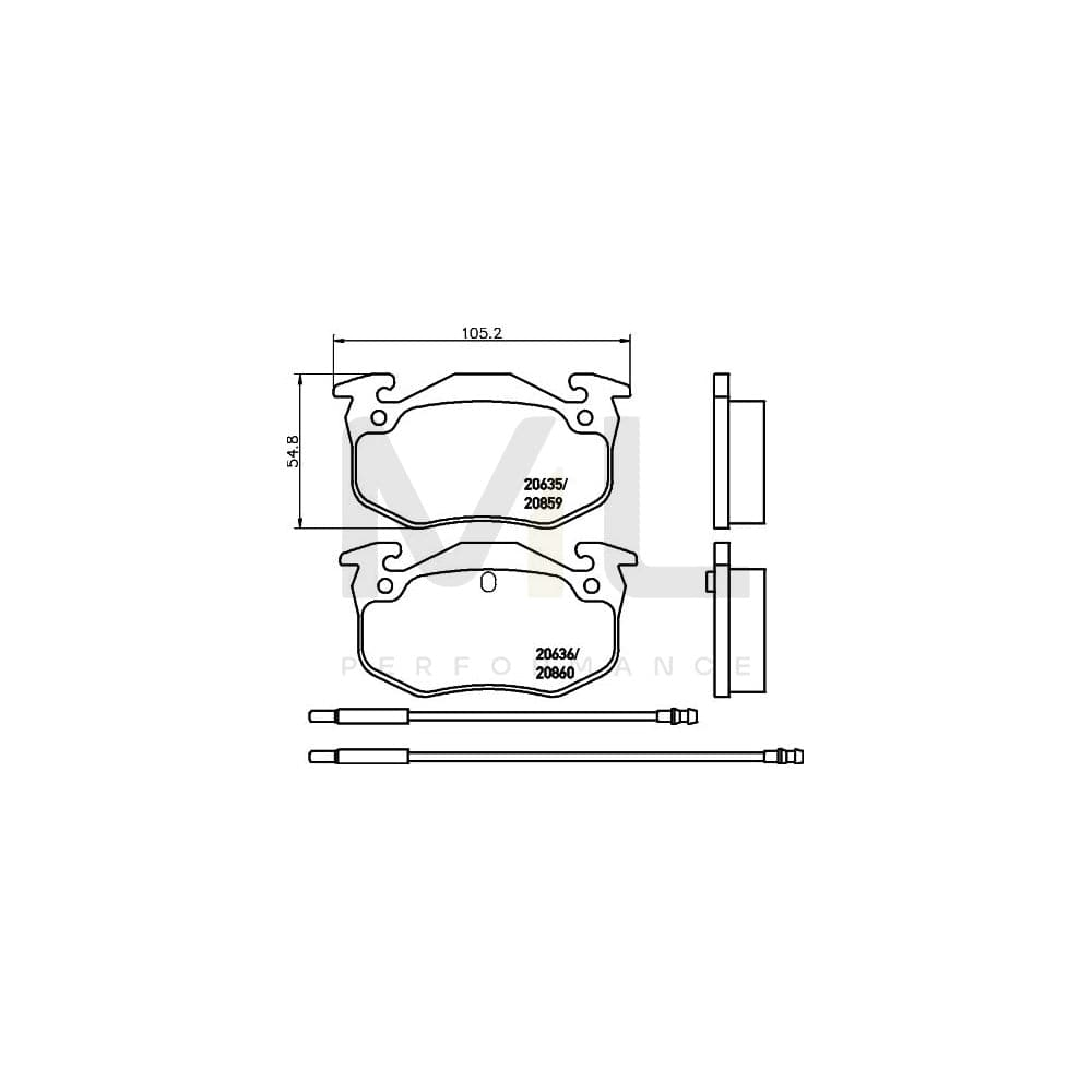Hella 8DB 355 018-921 Brake Pad Set With Integrated Wear Warning Contact