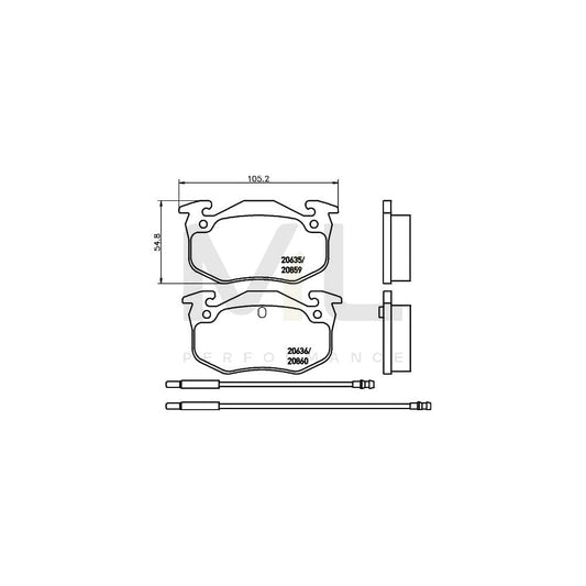 Hella 8DB 355 018-921 Brake Pad Set With Integrated Wear Warning Contact
