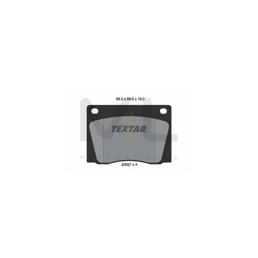 TEXTAR 2002701 Brake pad set not prepared for wear indicator | ML Performance Car Parts