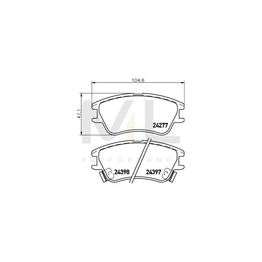 Hella 8DB 355 006-671 Brake Pad Set For Hyundai Amica / Atoz (Mx) With Acoustic Wear Warning