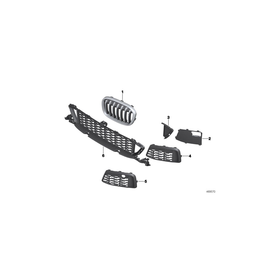Genuine BMW 51118072776 F48 Grill, Side, Open, Right M / PDC (Inc. X1 20iX, X1 20d & X1 28iX) | ML Performance US Car Parts
