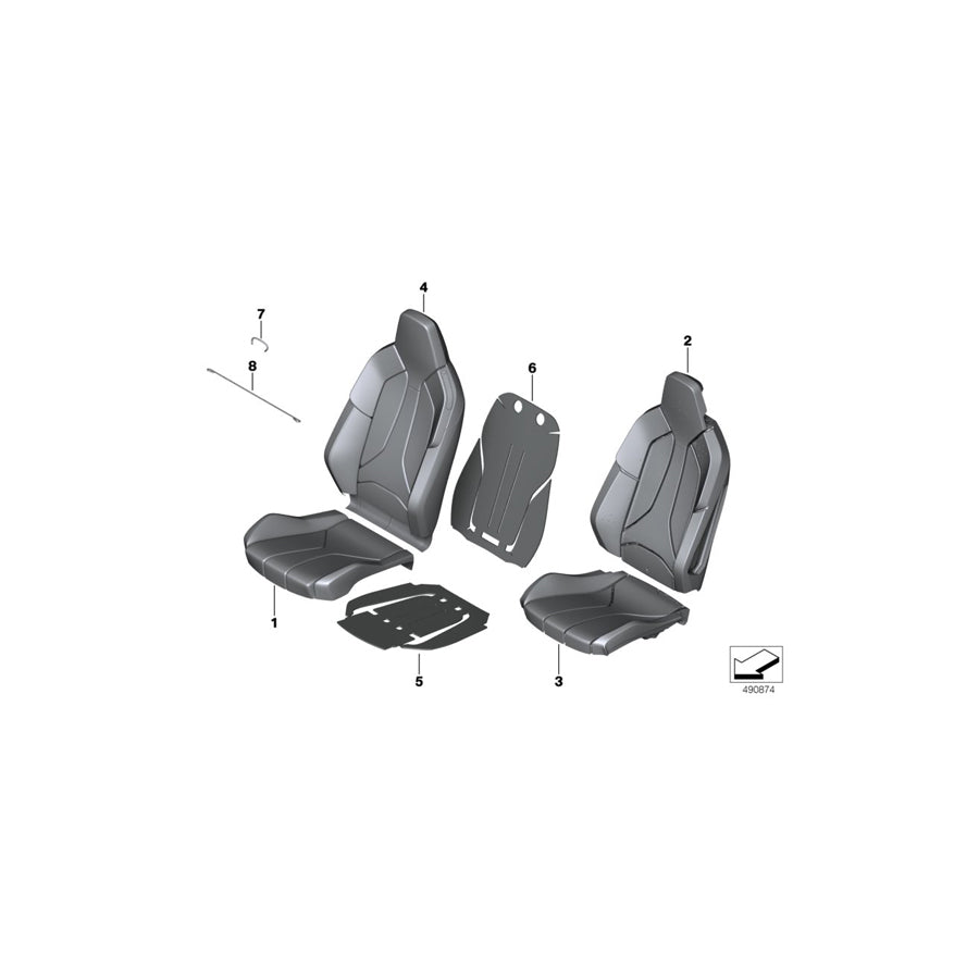 Genuine BMW 52107483268 I15 Sports Seat Cover Leather Right SCHWARZ (Inc. i8) | ML Performance US Car Parts