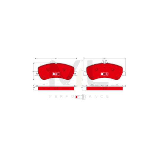 TRW Dtec Cotec Gdb1798Dte Brake Pad Set Prepared For Wear Indicator, With Brake Caliper Screws, With Accessories | ML Performance Car Parts
