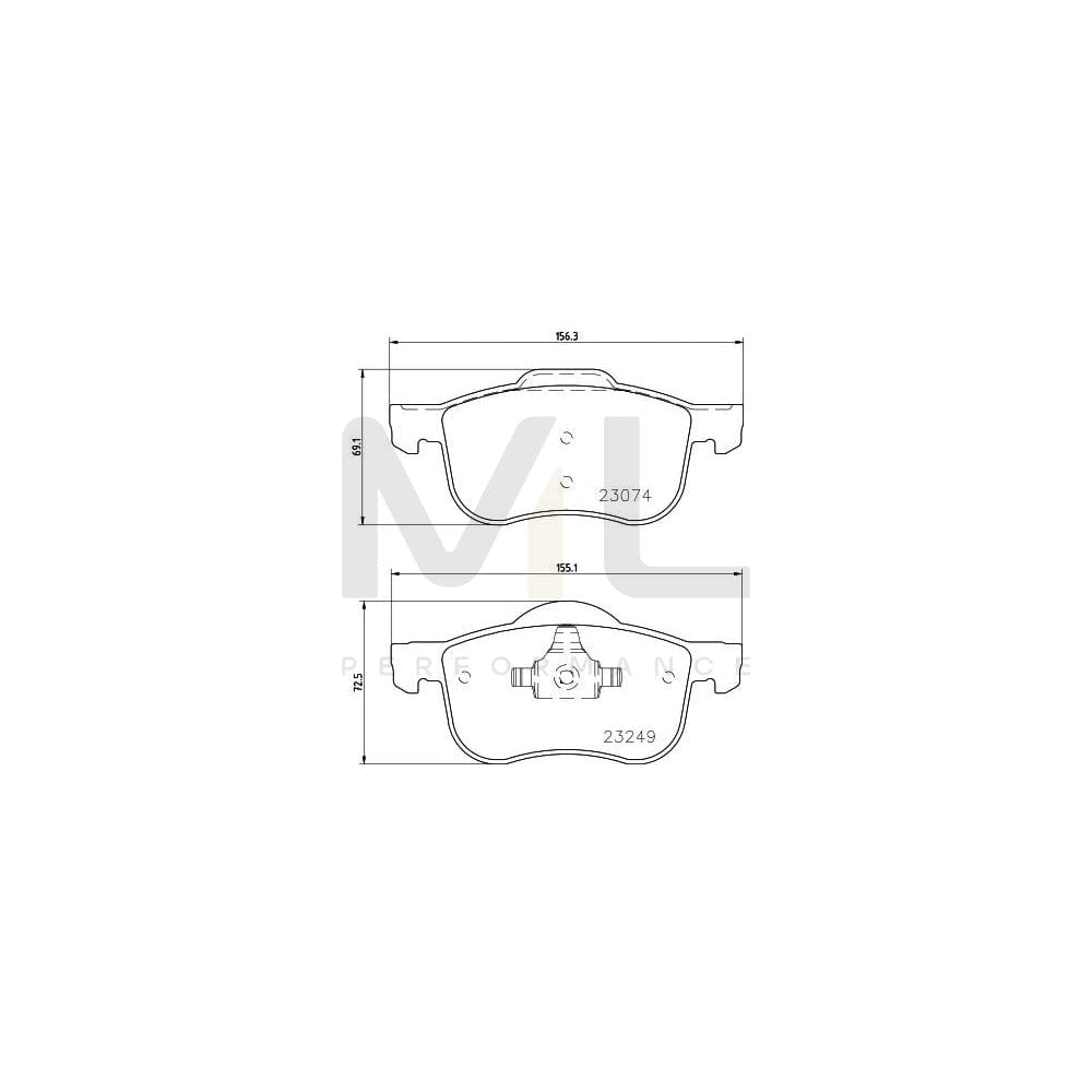 Hella 8DB 355 006-851 Brake Pad Set Not Prepared For Wear Indicator