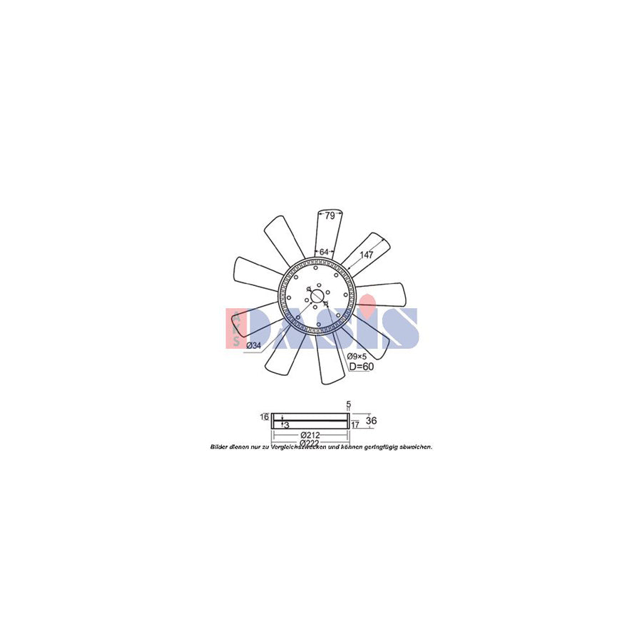 AKS Dasis 138095N Fan Wheel, Engine Cooling
